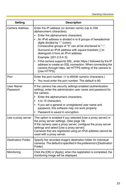 Operating Instructions - Panasonic