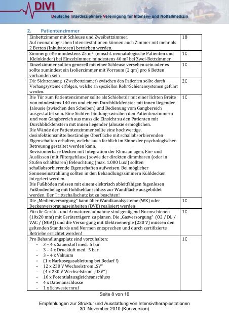 Empfehlungen zur Struktur und Ausstattung von ... - DIVI