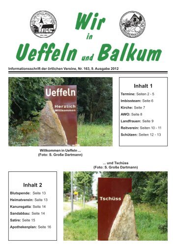 Termine - Herzlich willkommen in Ueffeln-Balkum!