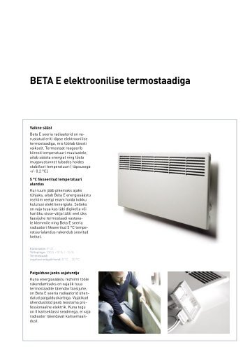 Ensto Beta E (elektroonilise termostaadiga) - Elektroskandia