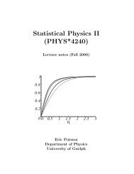 Statistical Physics II (PHYS*4240) - Department of Physics ...