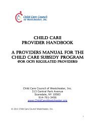 Child Care Provider Handbook - Child Care Council of Westchester ...