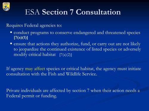 The Endangered Species Act & Section 7 - El Dorado County ...