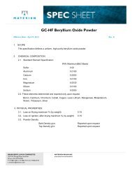 GC-HF Beryllium Oxide Powder - Materion