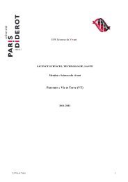 Parcours : Vie et Terre (VT) - Université Paris Diderot-Paris 7