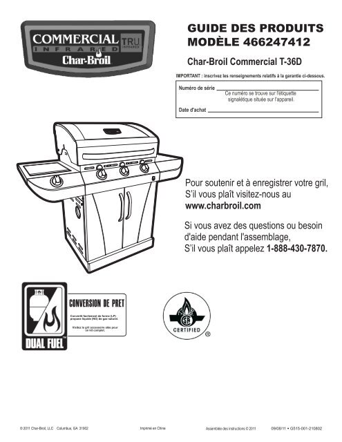 GUIDE DES PRODUITS MODÃLE 466247412 - Char-Broil Grills