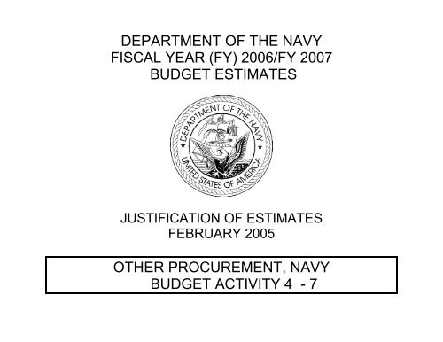 Other Procurement, BA 4 - U.S. Navy