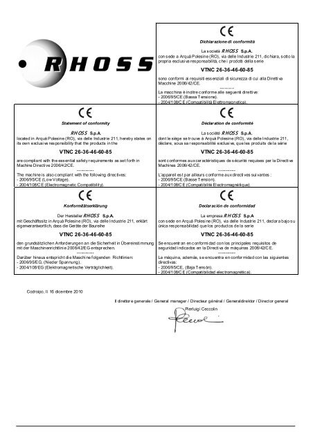 H57752-v00 Manuale Istruzioni VTNC - Rhoss