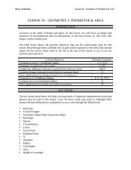 LESSON 10 – GEOMETRY I: PERIMETER & AREA