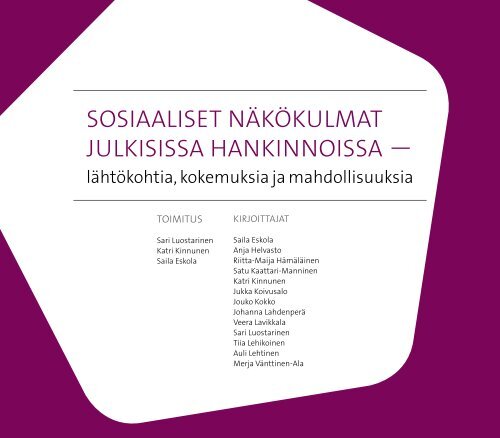 Julkaisu: Sosiaaliset nÃ¤kÃ¶kulmat julkisissa hankinnoissa - Espinno