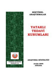 Yataklı tedavi kurumları - Türkiye Kalkınma Bankası