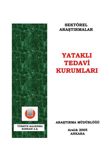 Yataklı tedavi kurumları - Türkiye Kalkınma Bankası
