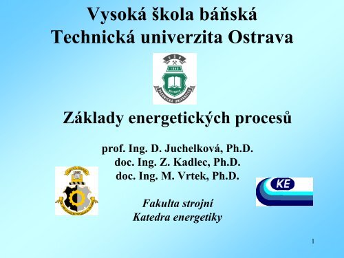 energie - VysokÃ¡ Å¡kola bÃ¡ÅskÃ¡ - TechnickÃ¡ univerzita Ostrava