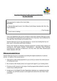 Provider agreement - SchoolsOnline - Swindon Borough Council