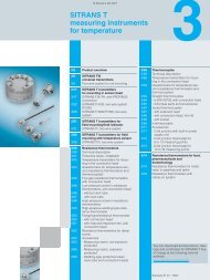 SITRANS T measuring instruments for temperature