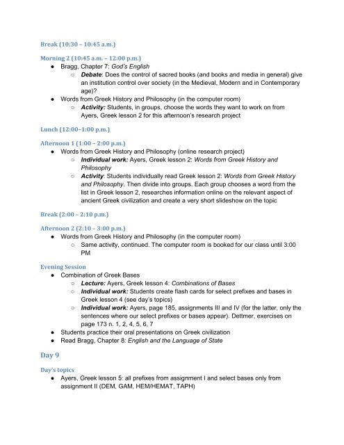 Etymologies (ETYM) CTY Course Syllabus