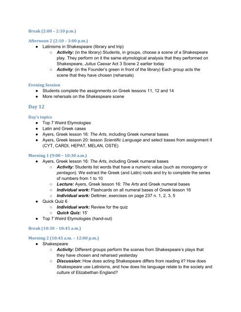 Etymologies (ETYM) CTY Course Syllabus