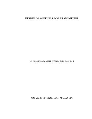 design of wireless ecg transmitter - Faculty of Electrical Engineering