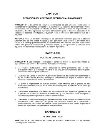 Reglamento Centro de recursos audiovisuales - Unidades ...