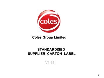 The Coles Group Limited â Standardised â Carton Label - Kmart