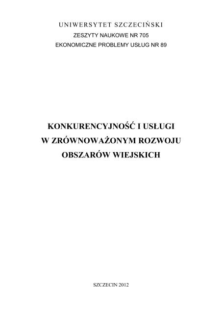 Zeszyt naukowy - caÅoÅÄ - WydziaÅ ZarzÄdzania i Ekonomiki UsÅug