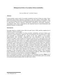 Biological activities of secondary lichen metabolites