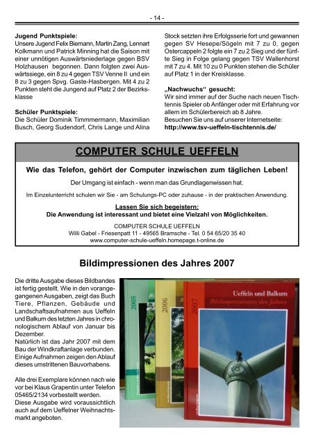 Termine - Herzlich willkommen in Ueffeln-Balkum!