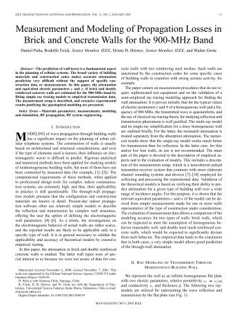 Measurement and modeling of propagation losses in brick and ...