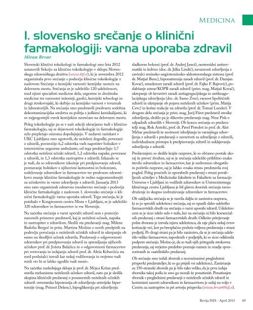 Revija ISIS - April 2013 - ZdravniÅ¡ka zbornica Slovenije