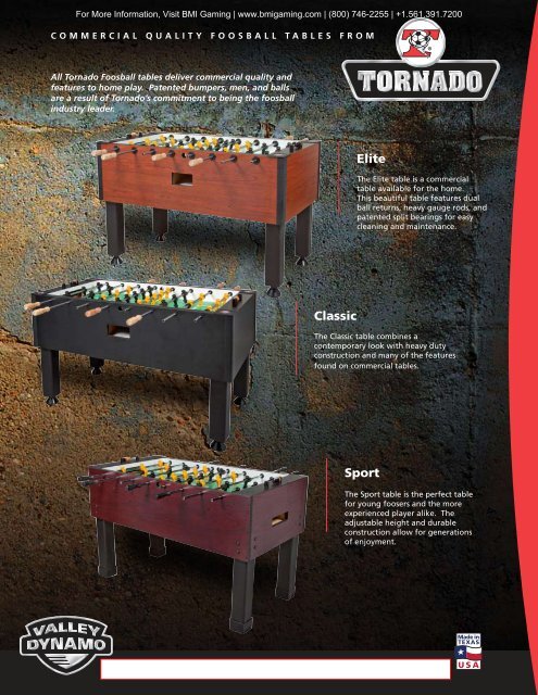 18+ Tornado Elite Foosball Table