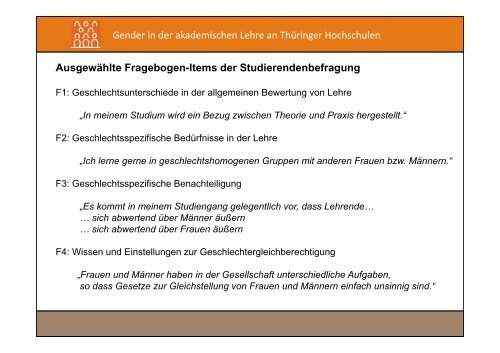 Projekt GeniaL Gender in der akademischen Lehre an ThÃ¼ringer ...