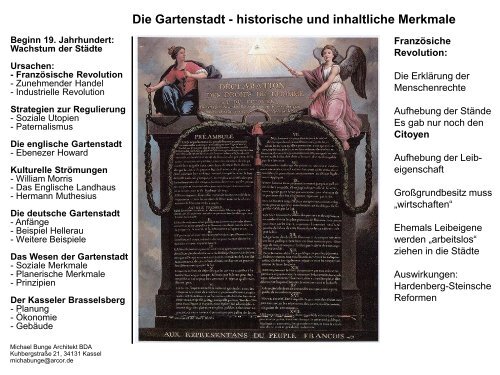 Die Gartenstadt - historische und inhaltliche Merkmale