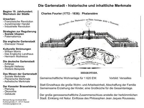 Die Gartenstadt - historische und inhaltliche Merkmale