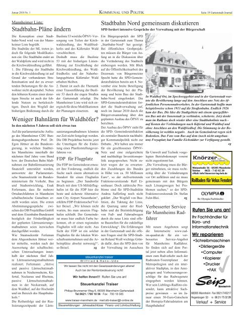 gartenstadt waldhof journal - Stadtteil-Portal Mannheim