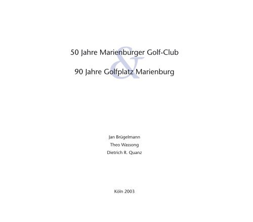 Chronik Seite 1 - Marienburger Golf-Club Köln