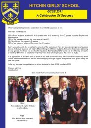 GCSE Results - A celebration of success - Hitchin Girls School