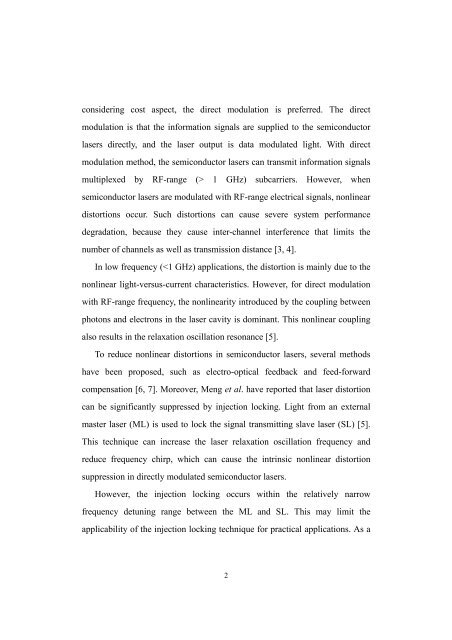 Nonlinear Distortion Analysis of Directly Modulated ... - 연세대학교