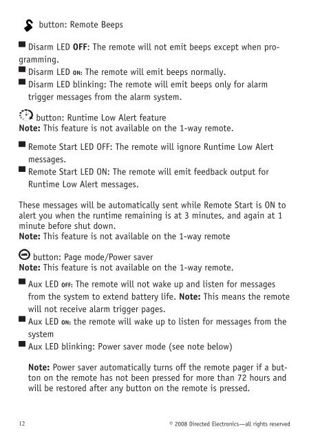 Responder LE Model 5701 Security and Remote Start Owner's Guide