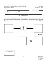 CHEM3331: Fundamentals of Organic Chemistry I Final Exam Prof ...