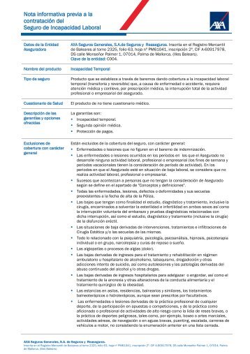 GuÃ­a de Incapacidad Temporal (PDF) - Axa