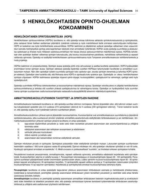 PDF-versio - TAMK opinto-opas - Tampereen ammattikorkeakoulu