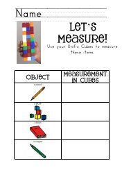 Let's Measure-Unifix Cubes