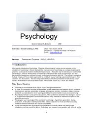 Psychology 135: - Courses in Psychology - UCLA