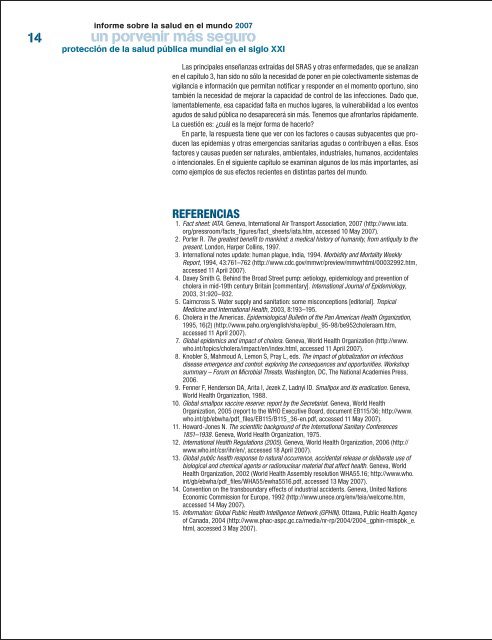 Informe sobre la salud en el mundo 2007 - World Health Organization