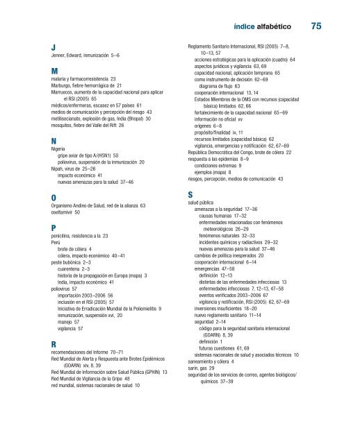 Informe sobre la salud en el mundo 2007 - World Health Organization