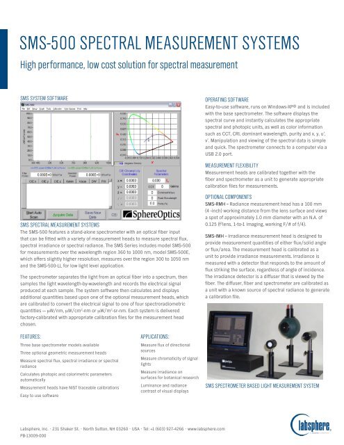 SMS-500 SPECTRAL MEASUREMENT SYSTEMS - Labsphere