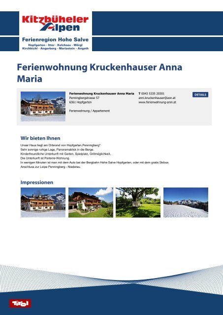 Ferienwohnung Kruckenhauser Anna Maria - Itter