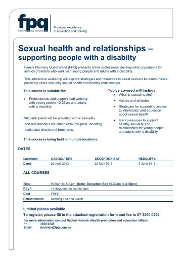 Sexual health and relationships – - Family Planning Queensland