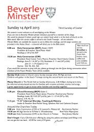 Notice Sheet 14 April 2013 - Beverley Minster