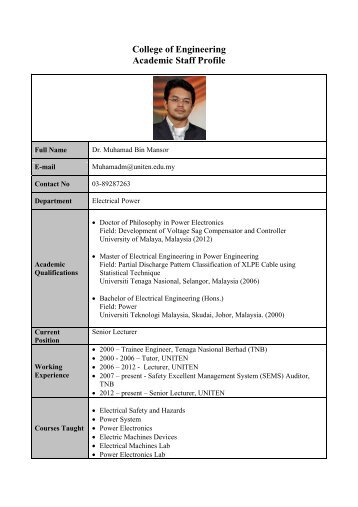 Download Academic Profile - Universiti Tenaga Nasional